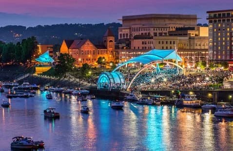 Charleston, WV downtown skyline along the Kanawha River — local growth that drives rental demand.