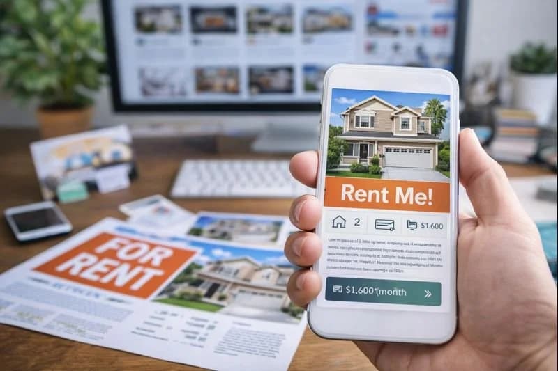 Smartphone showing a rental listing — Charleston, WV landlords diversify past Zillow to reduce vacancy.